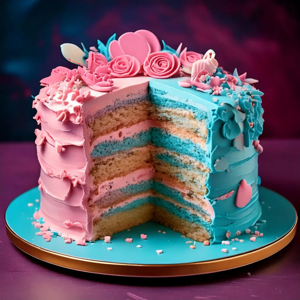 Elegant Gender Reveal Cake with Hidden Surprise